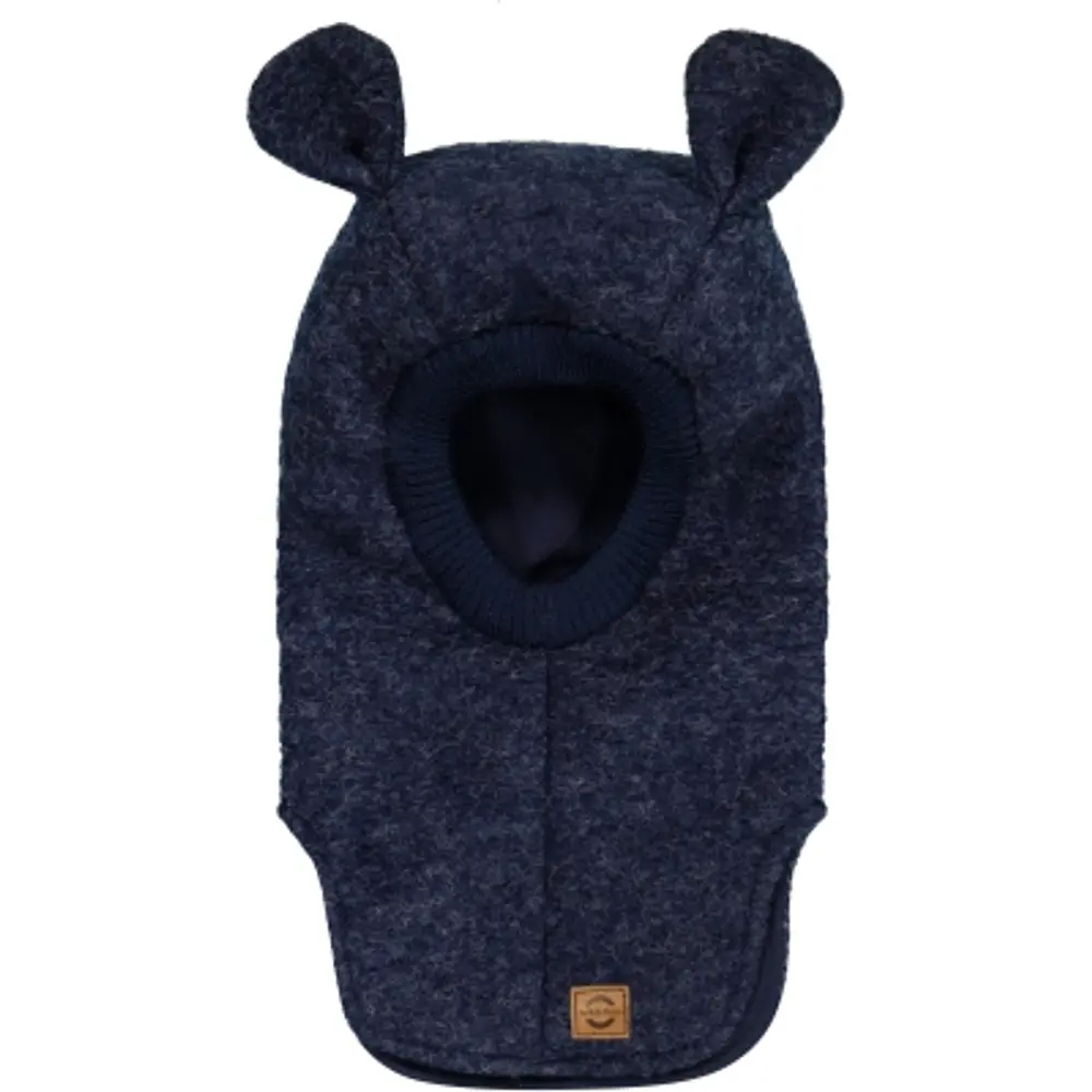 Uld Balaclava W Strik   Blue Nights   98 104 fra Mikk-line