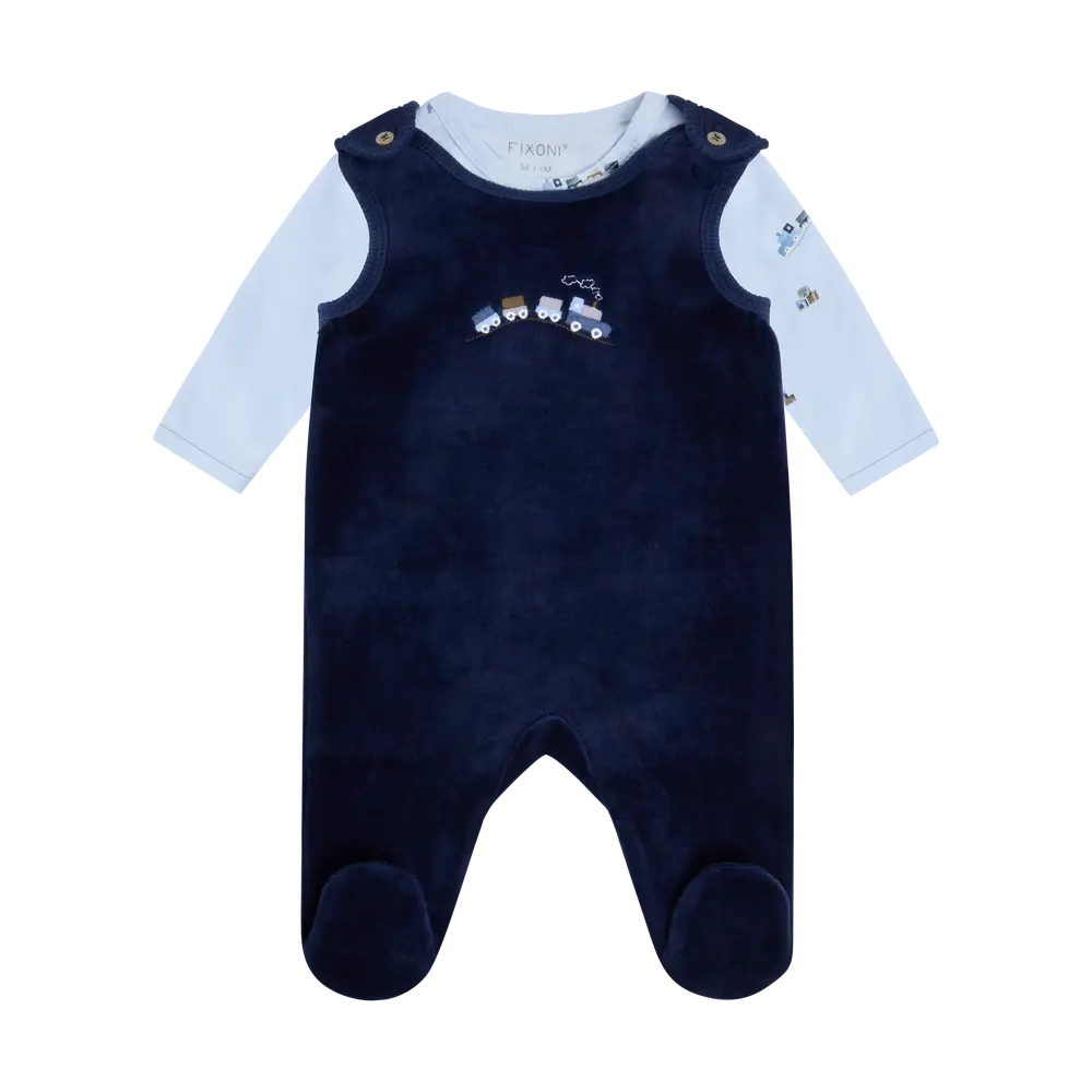 Sæt M. Body Og Velour Romper   Navy Blazer   44 fra Fixoni