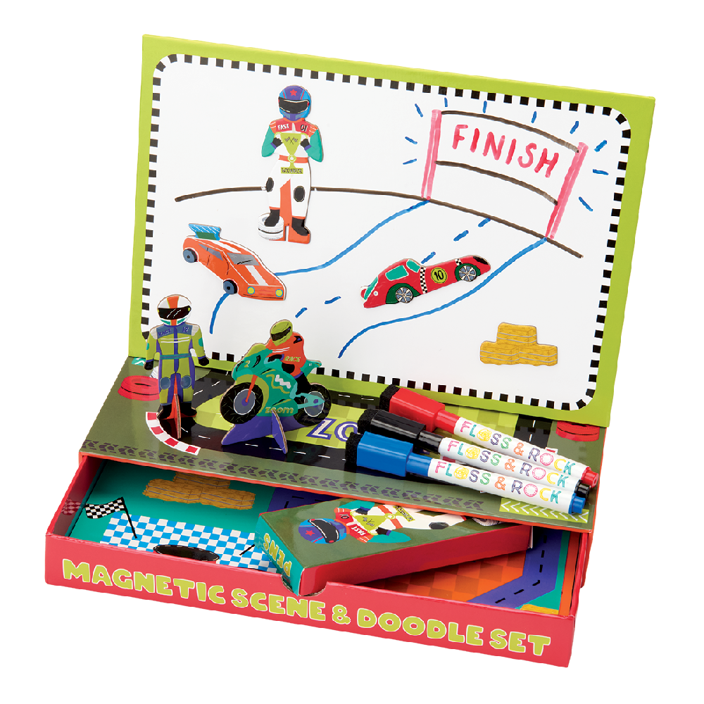Magnetisk Lege & Tegnesæt   Cars fra Floss & Rock