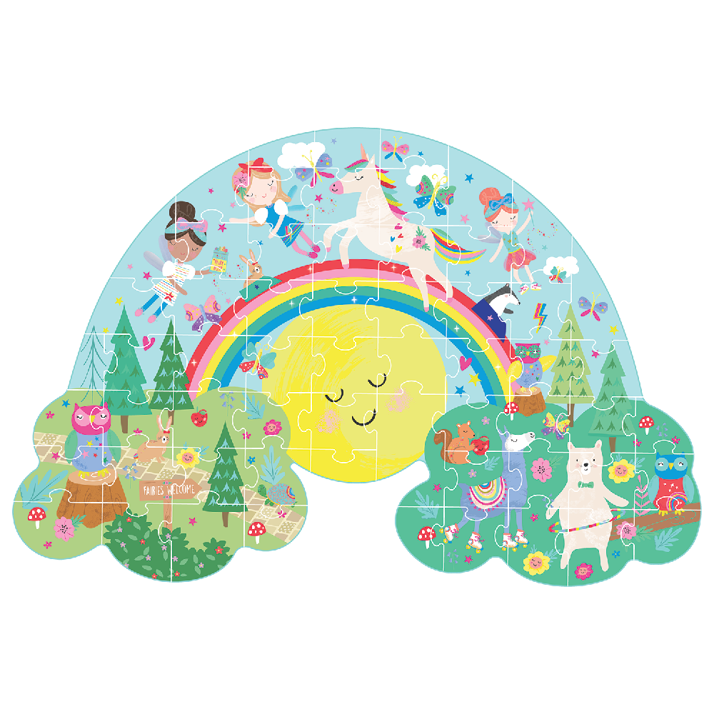 Puslespil I Facon 60 Stk.   Rainbow Fairy fra Floss & Rock