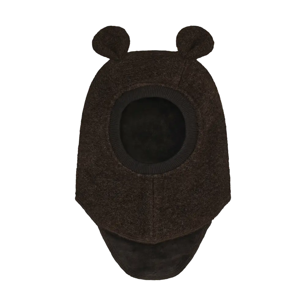 Elefanthue M. ører Blød Uld   Dark Brown Melange   50 fra Huttelihut
