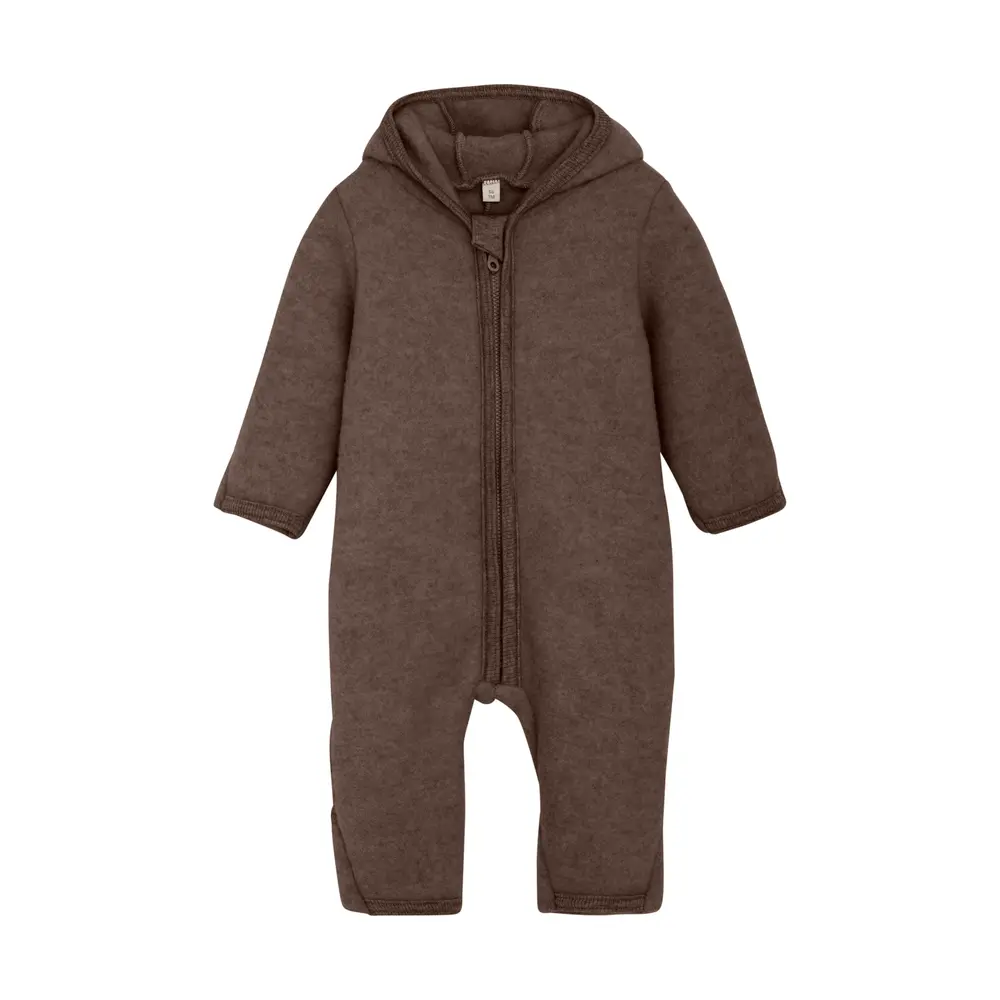Køredragt ører Uld Fleece   Brown Melange   86 fra Huttelihut