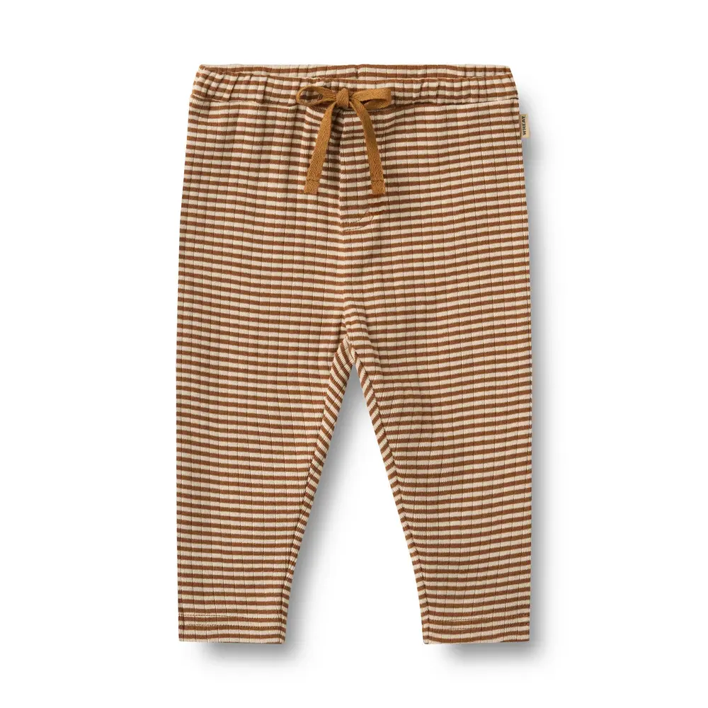 Manfred Jersey Bukser   Warm Hazel Stripe   62 fra Wheat