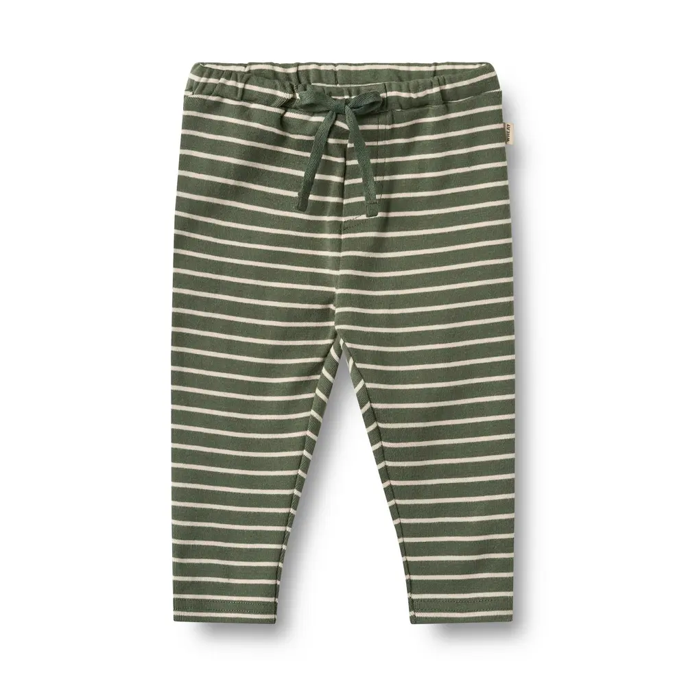 Manfred Jersey Bukser Dark Green Stripe 92 fra Wheat