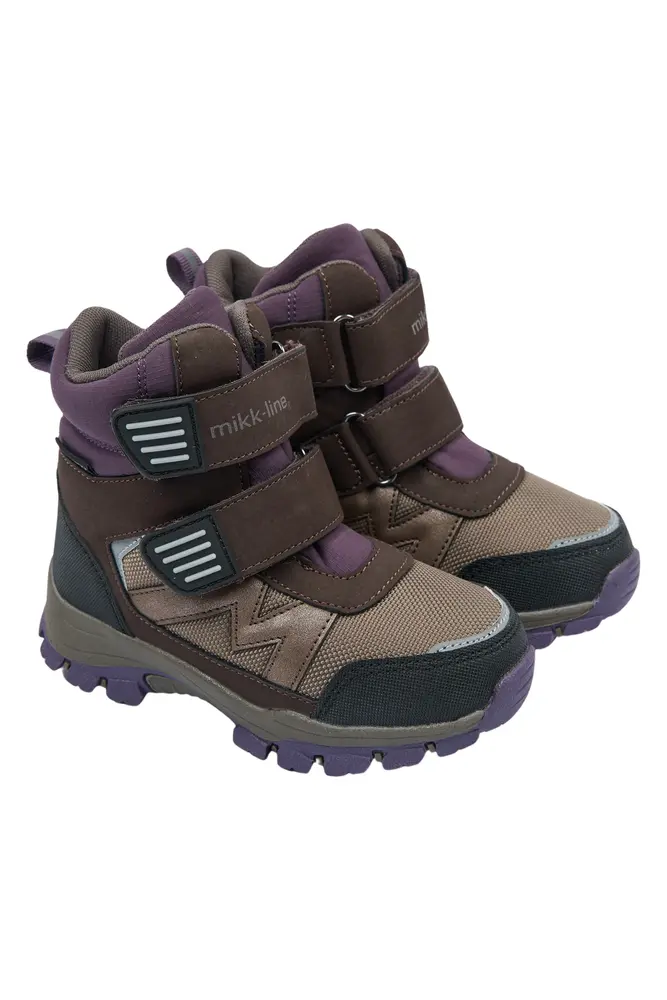 Mikk Line Vinterstøvle Tex M. Velcro Plum Perfect 25 fra Mikk-line