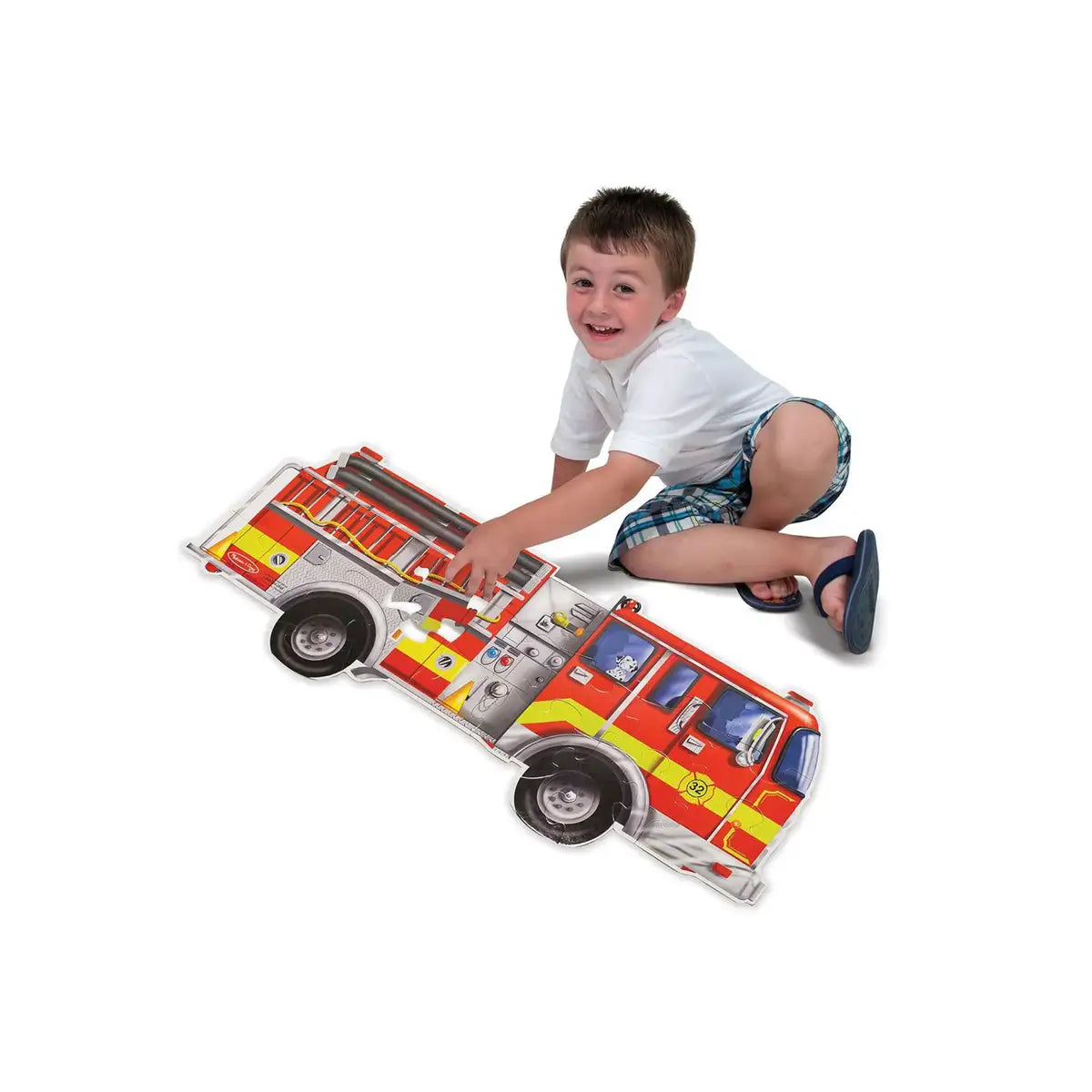Gulvpuslespil 24   Brandbil fra Melissa & Doug