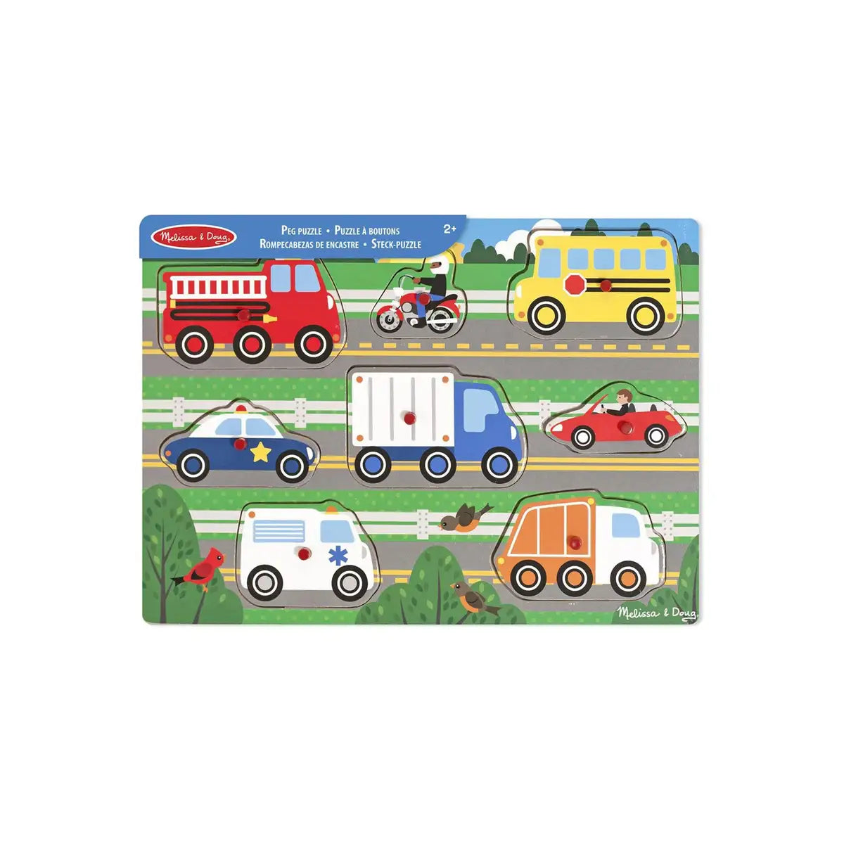 Knoppuslespil   Køretøjer fra Melissa & Doug