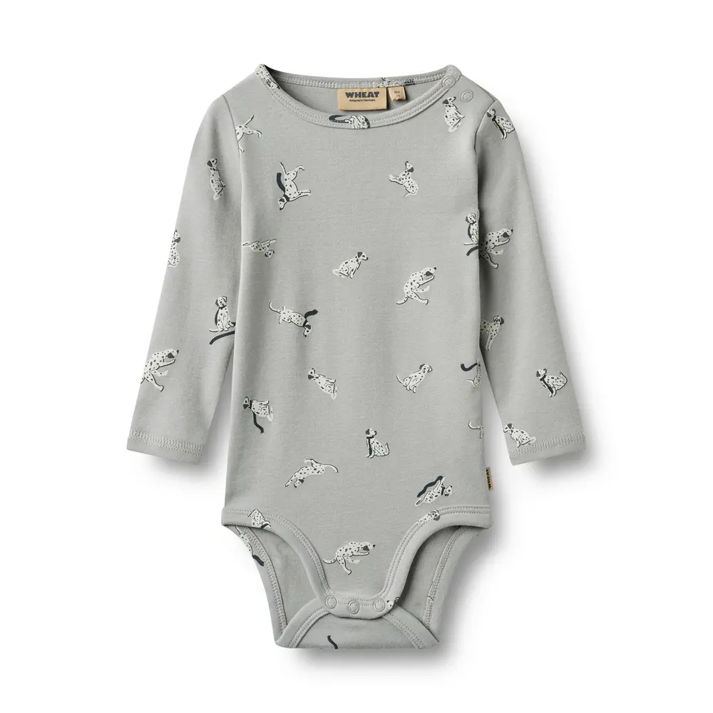 Freddie Langærmet Body   Dogs With Dots   68 fra Wheat