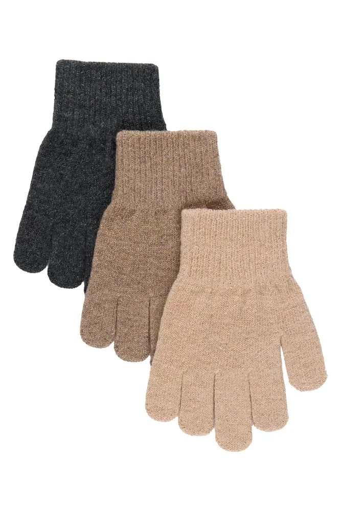 Mikk Line Magic Handsker 3 Pak Rose Melange Melange Denver Dark Gray Melange 1 3 år fra Mikk-line