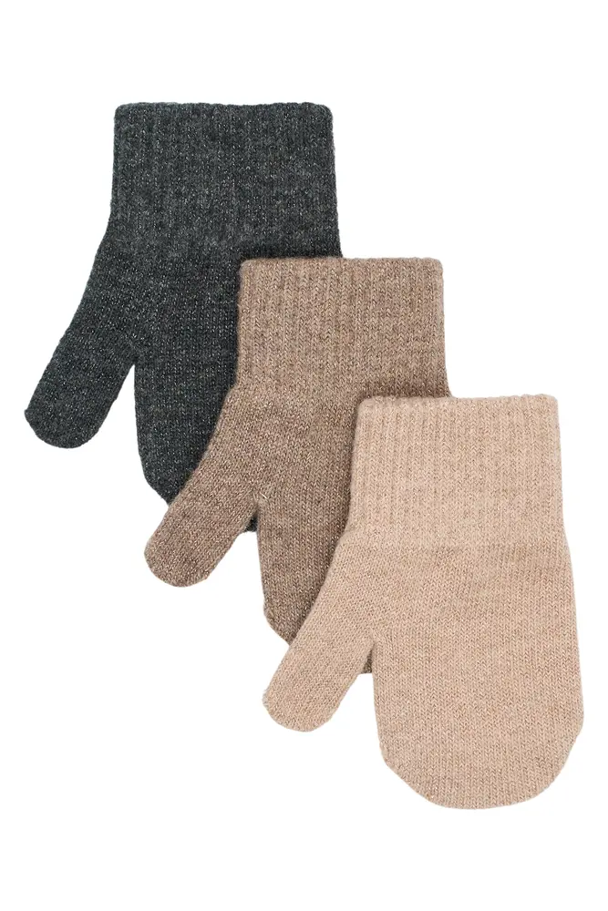 Mikk Line Magic Vanter 3 Pak Rose Melange Melange Denver Dark Gray Melange 0 2 år fra Mikk-line