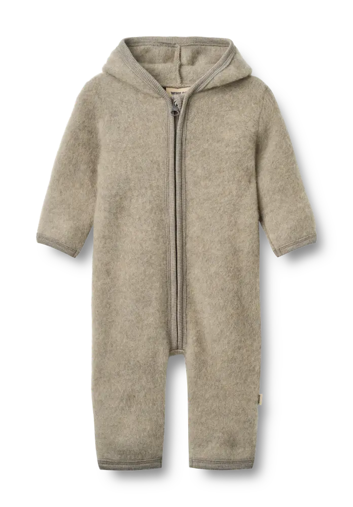 Ata Uld Fleece Køredragt Khaki Melange 56 fra Wheat