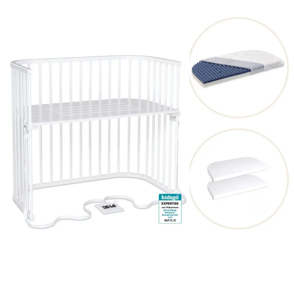 Side By Side Boxspring Xxl Med Madras Og Lagen fra Babybay