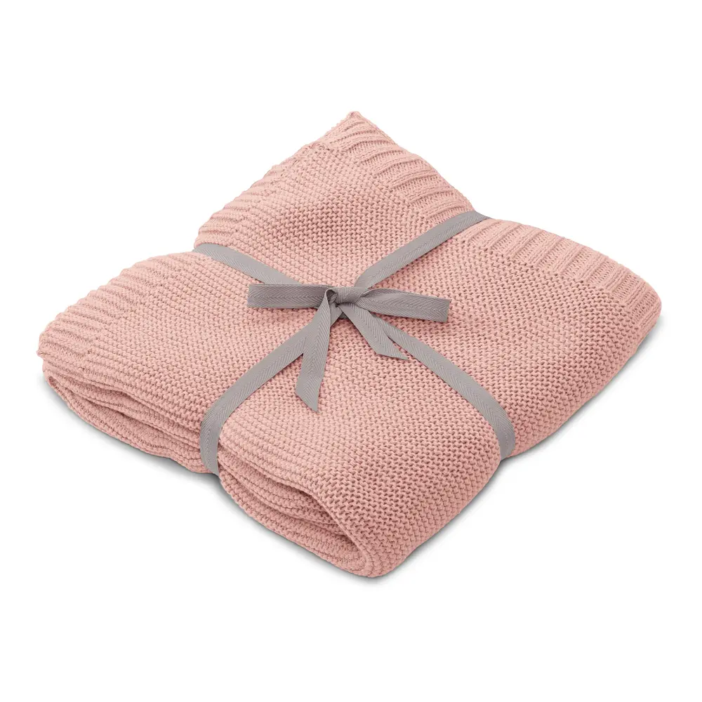 Striktæppe   Misty Rose   økologisk fra Vanilla Copenhagen