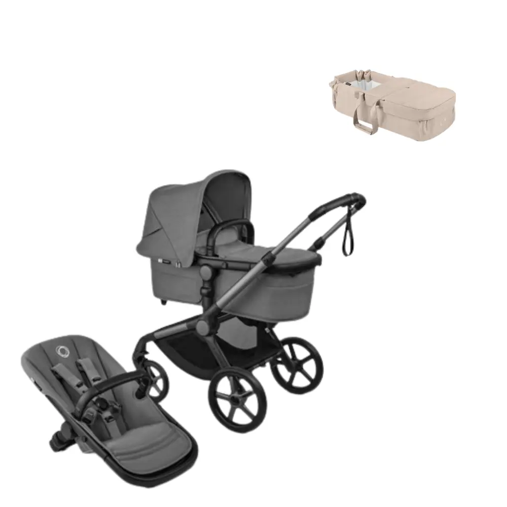 Fox 5 Renew Kombivogn Med Babynest   Moon Grey Taupe fra Bugaboo