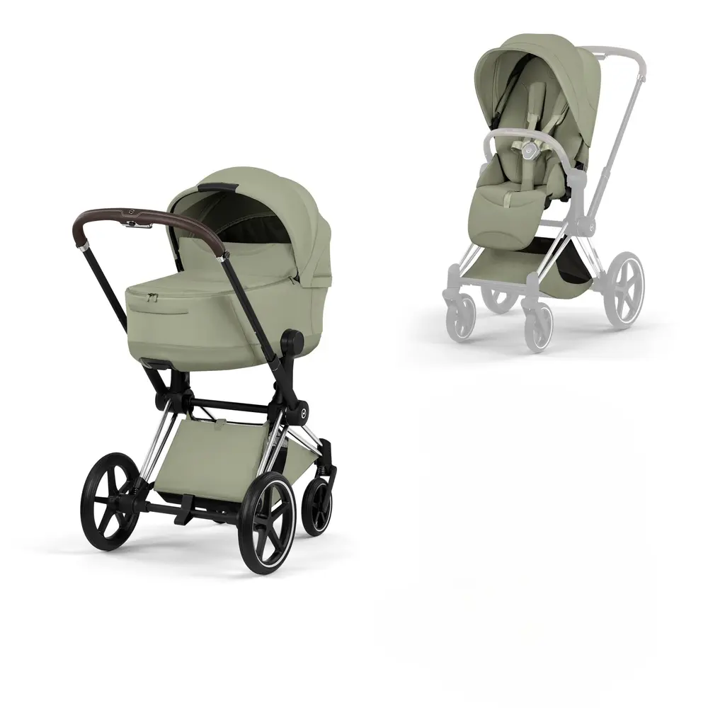 Priam Kombivogn   Style   Sage Green Chrome Brown fra Cybex