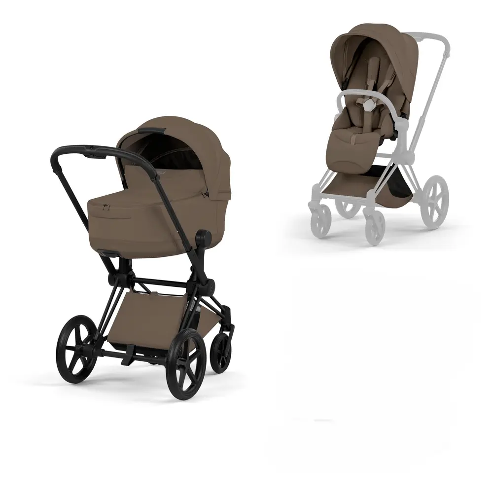 Priam Kombivogn Style Coconut Brown Matt Black fra Cybex