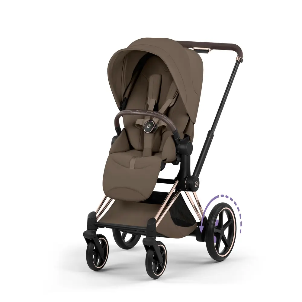 E Priam Klapvogn Style Coconut Brown Rosegold fra Cybex