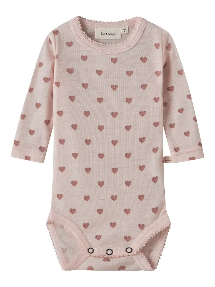 Noel Nia Uld Langærmet Body   Morganite   80 fra Lil' Atelier