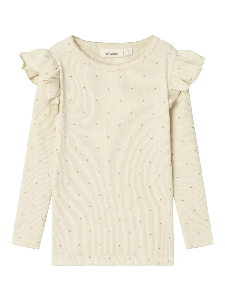 Gago Kuo Langærmet Slim Bluse   Birch   110 fra Lil' Atelier