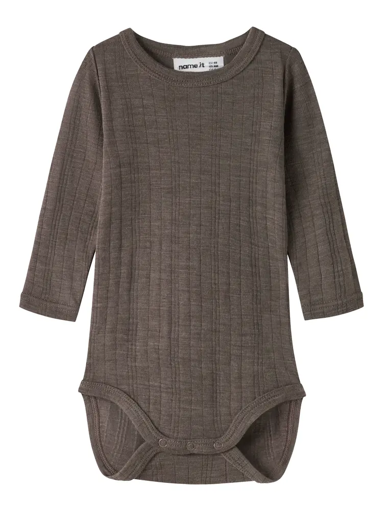 Wang Uld Langærmet Body   Morel   74 fra Name It