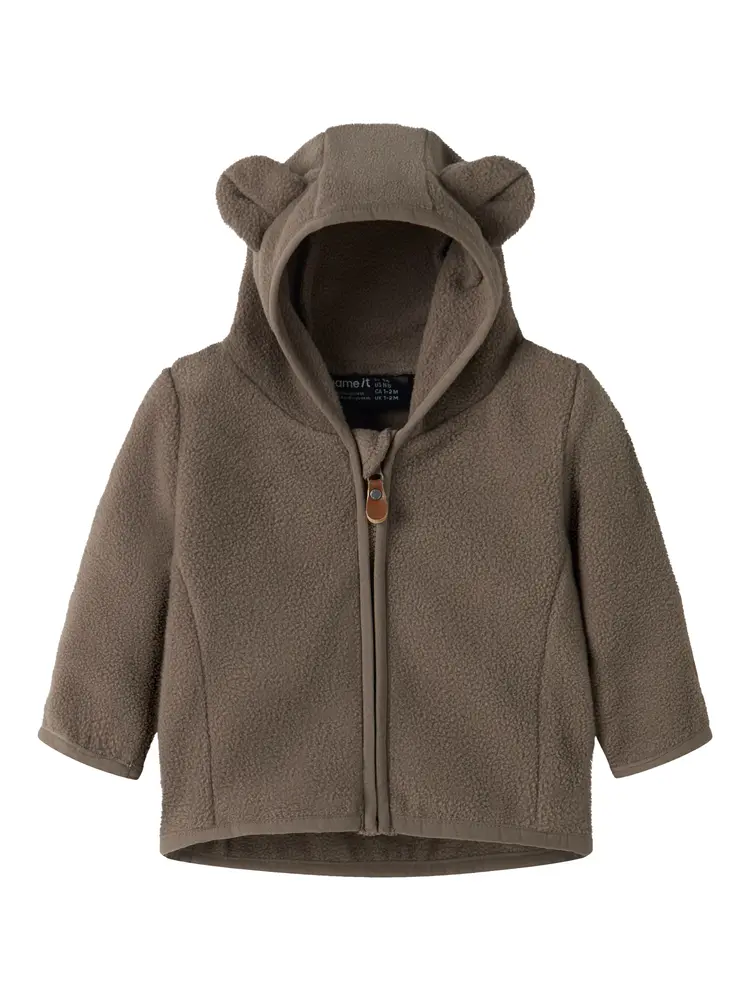 Meeko Fleece Jakke Walnut 56 fra Name It