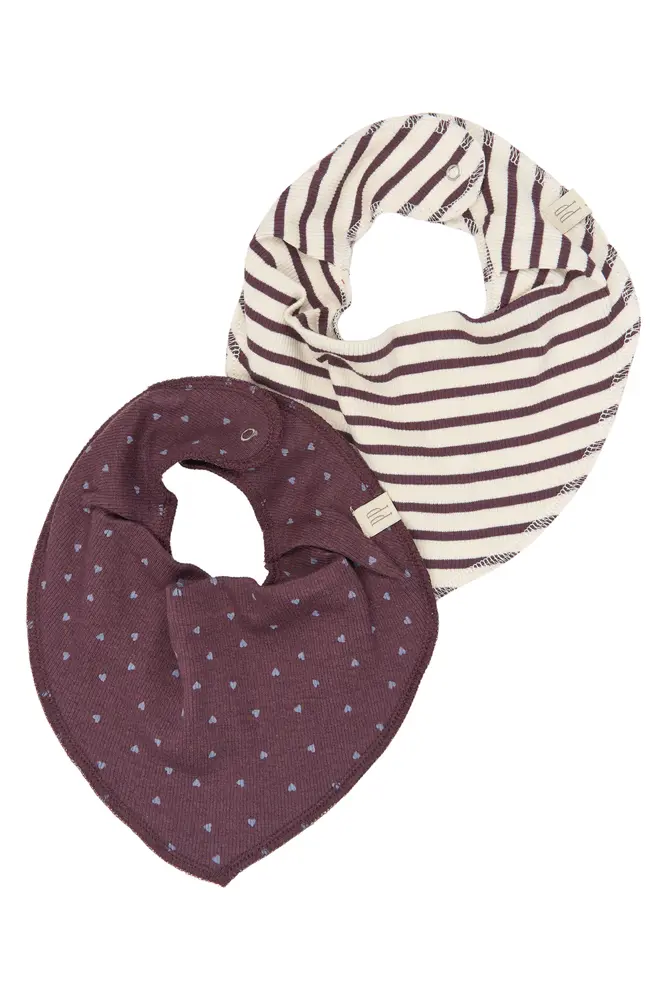 Sky Bib 2 Pak   Huckleberry Striped   One Size fra Petit Piao