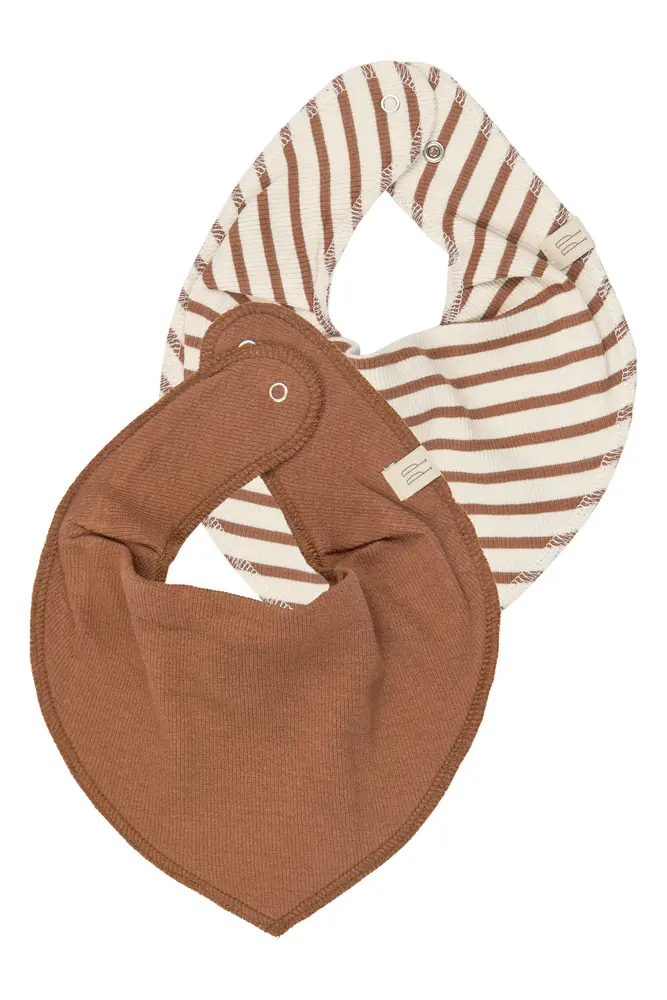 Sky Bib 2 Pak   Rawhide Striped   One Size fra Petit Piao