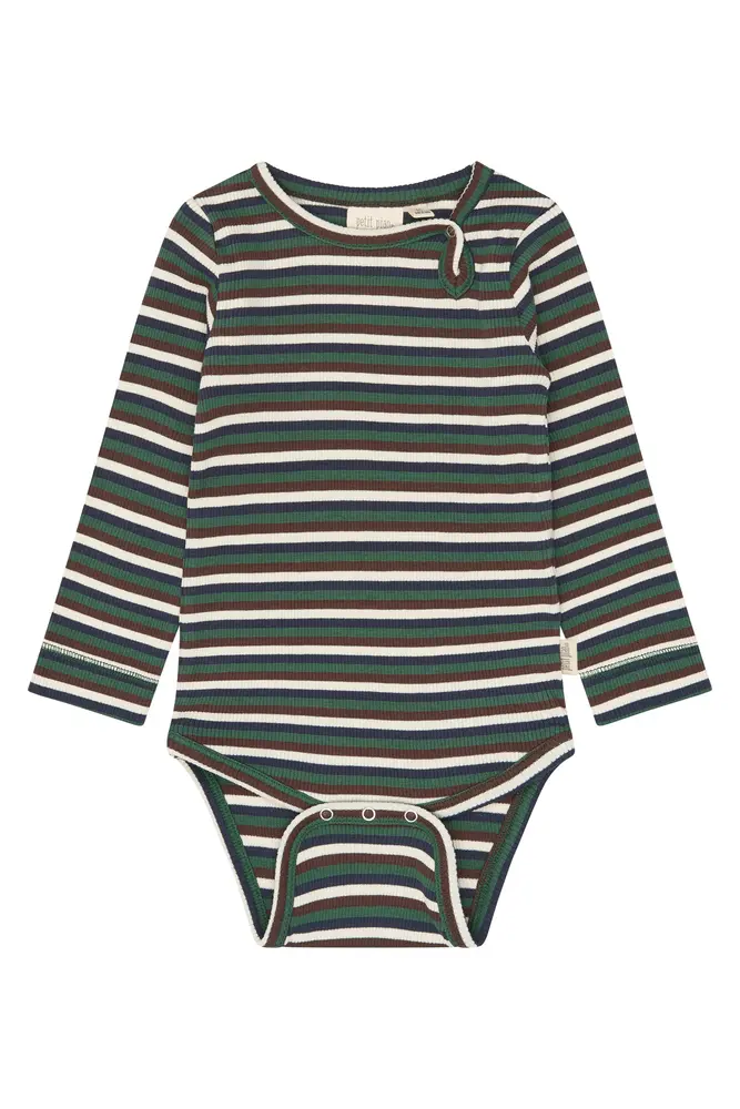 Song Langærmet Body Trekking Green Multistriped 68 Cm fra Petit Piao