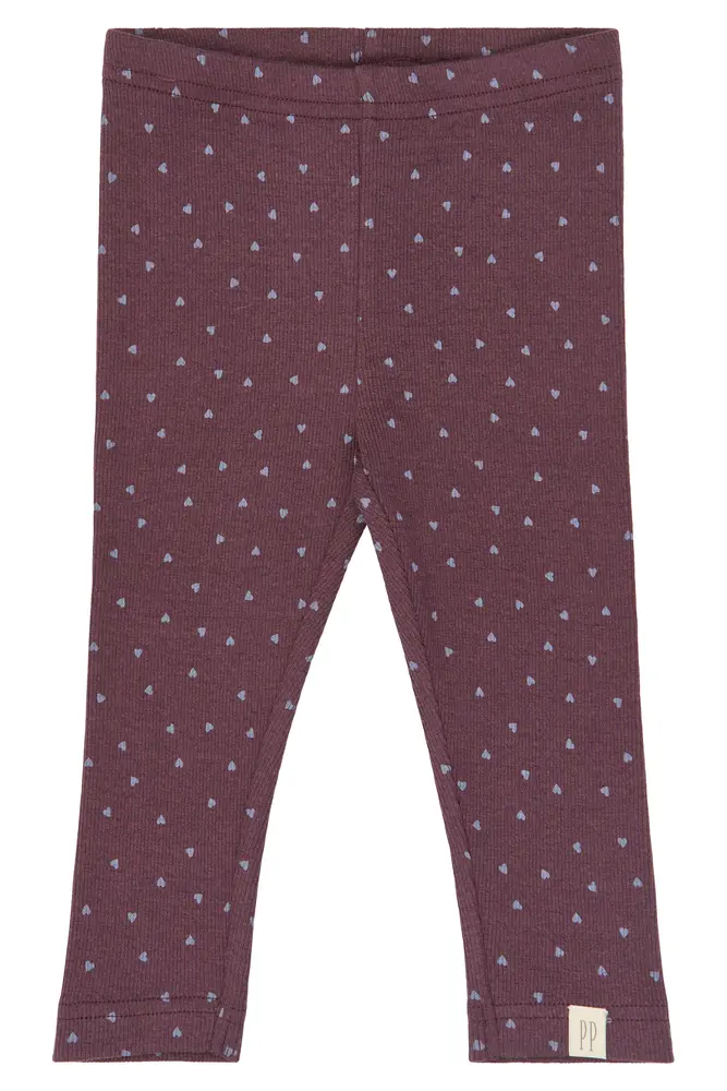 Sonja Leggings Huckleberry Heart 104 Cm fra Petit Piao