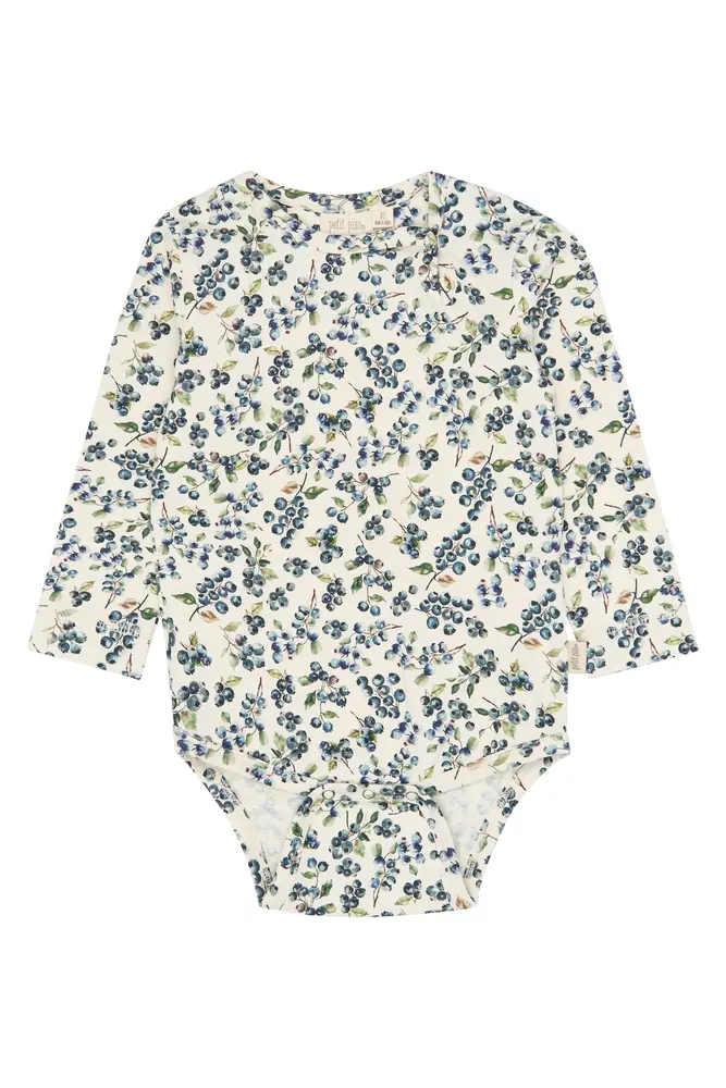 Star Langærmet Body Eggnog Blueberry 86 Cm fra Petit Piao