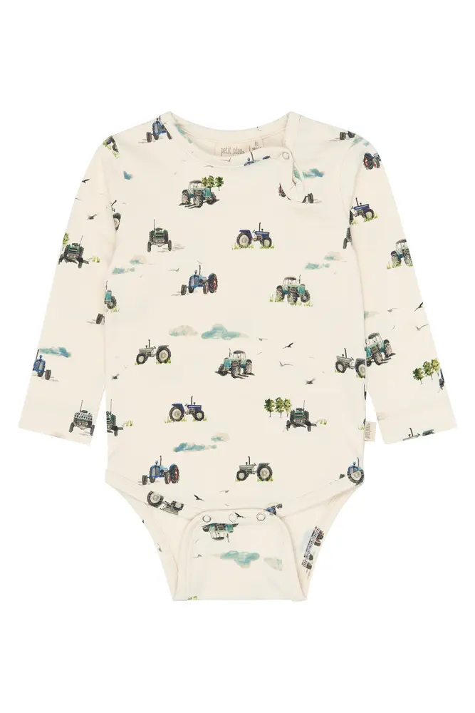 Star Langærmet Body Eggnog Tractor 80 Cm fra Petit Piao