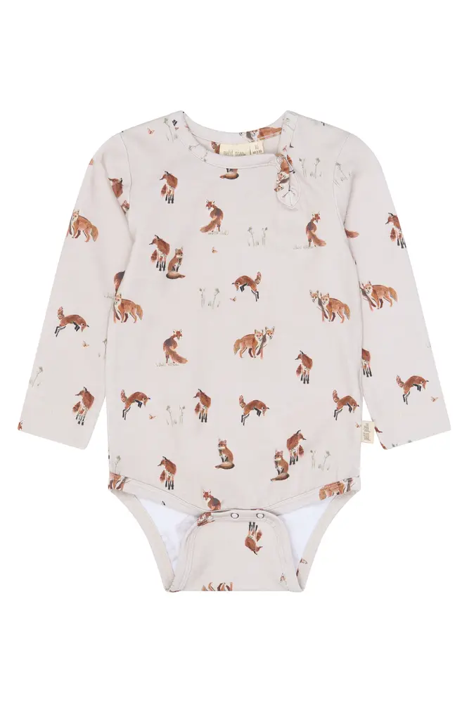 Star Langærmet Body   Gray Morn Fox    86 Cm fra Petit Piao