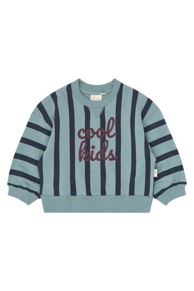 Gillian Sweatshirt Lead Striped 92 Cm fra Petit Piao