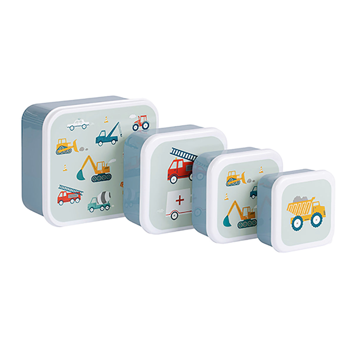 Lunch & Snack Box Set   Vehicles fra A Little Lovely Company