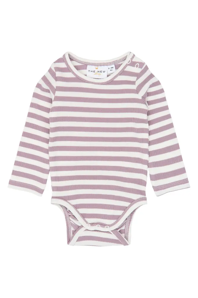 Fro Langærmet Rib Body   Elderberry Gardenia Striped Tn   56 fra The New Siblings