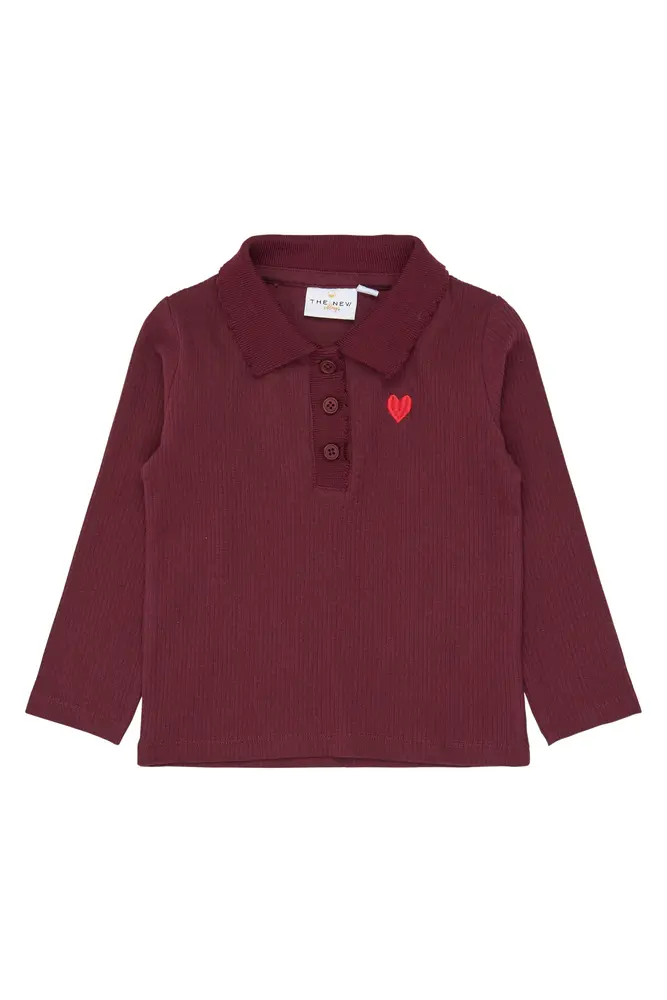 Vernina Rib Polo   Burgundy Tn   98 fra The New Siblings