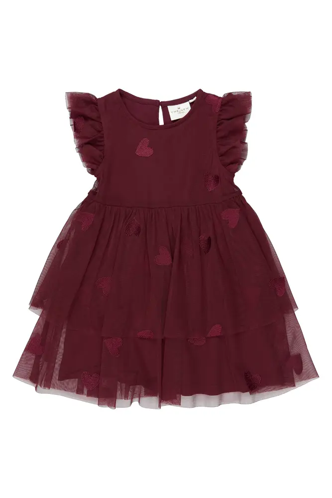 Vonda Mesh Kjole Burgundy 110 fra The New Siblings