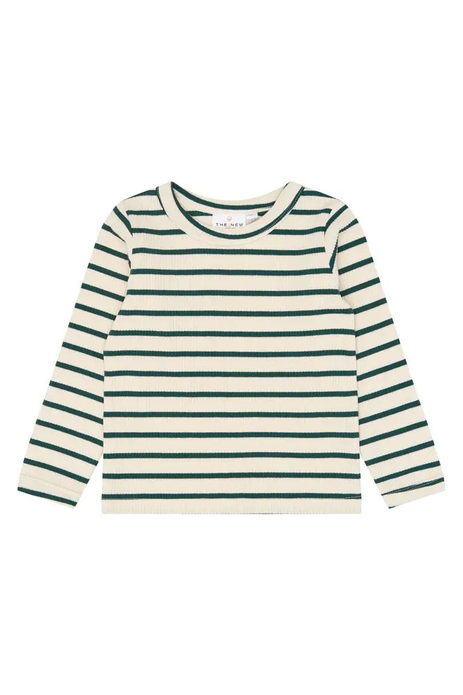 Vico Rib Bluse   June Bug Striped   98 fra The New Siblings
