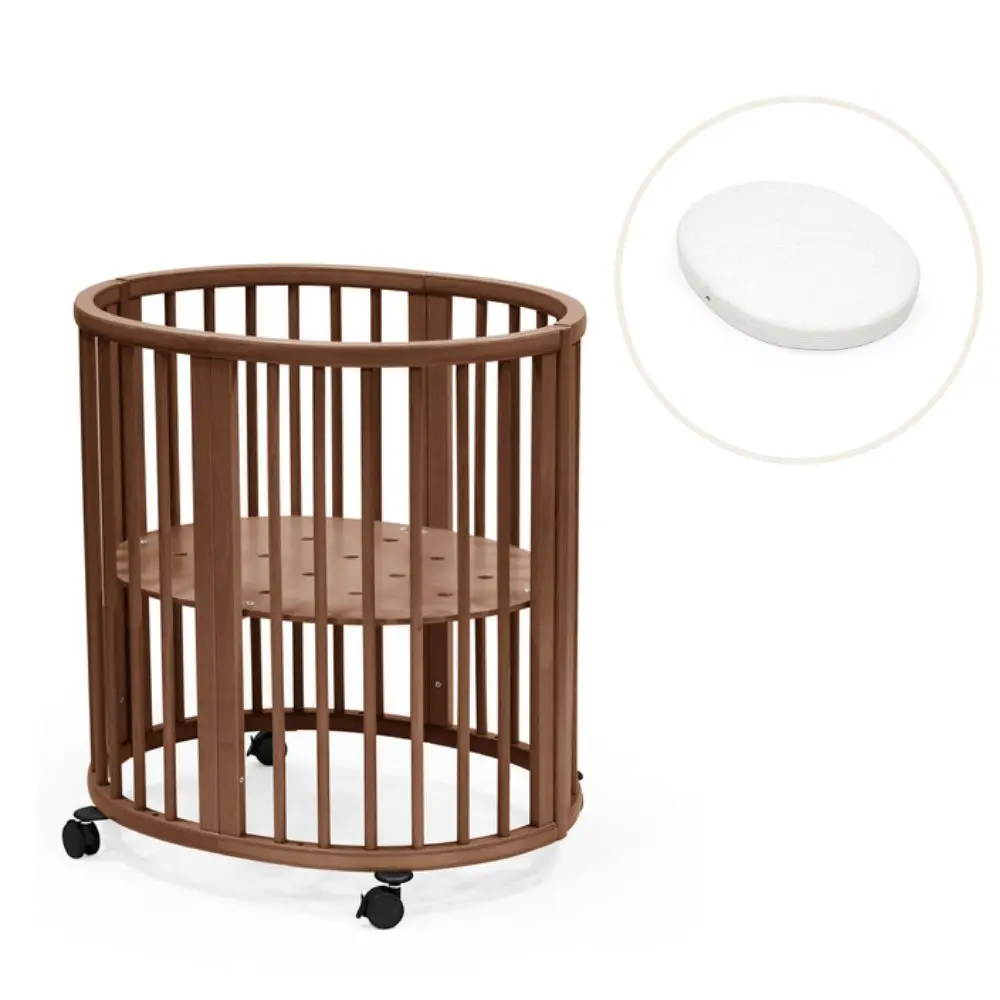 Stokke Sleepi Mini Seng V3 Med Madras Warm Brown fra Stokkeâ®