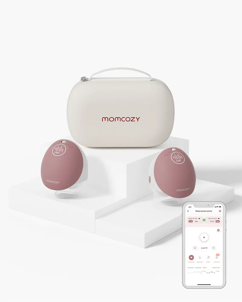 M9 Bærbar Dobbelt Brystpumpe   Red fra Momcozy