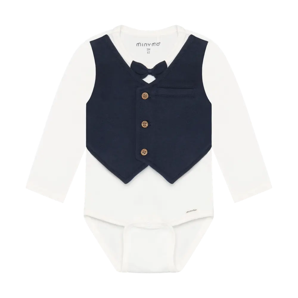Langærmet Body   Snow White   74 fra Minymo