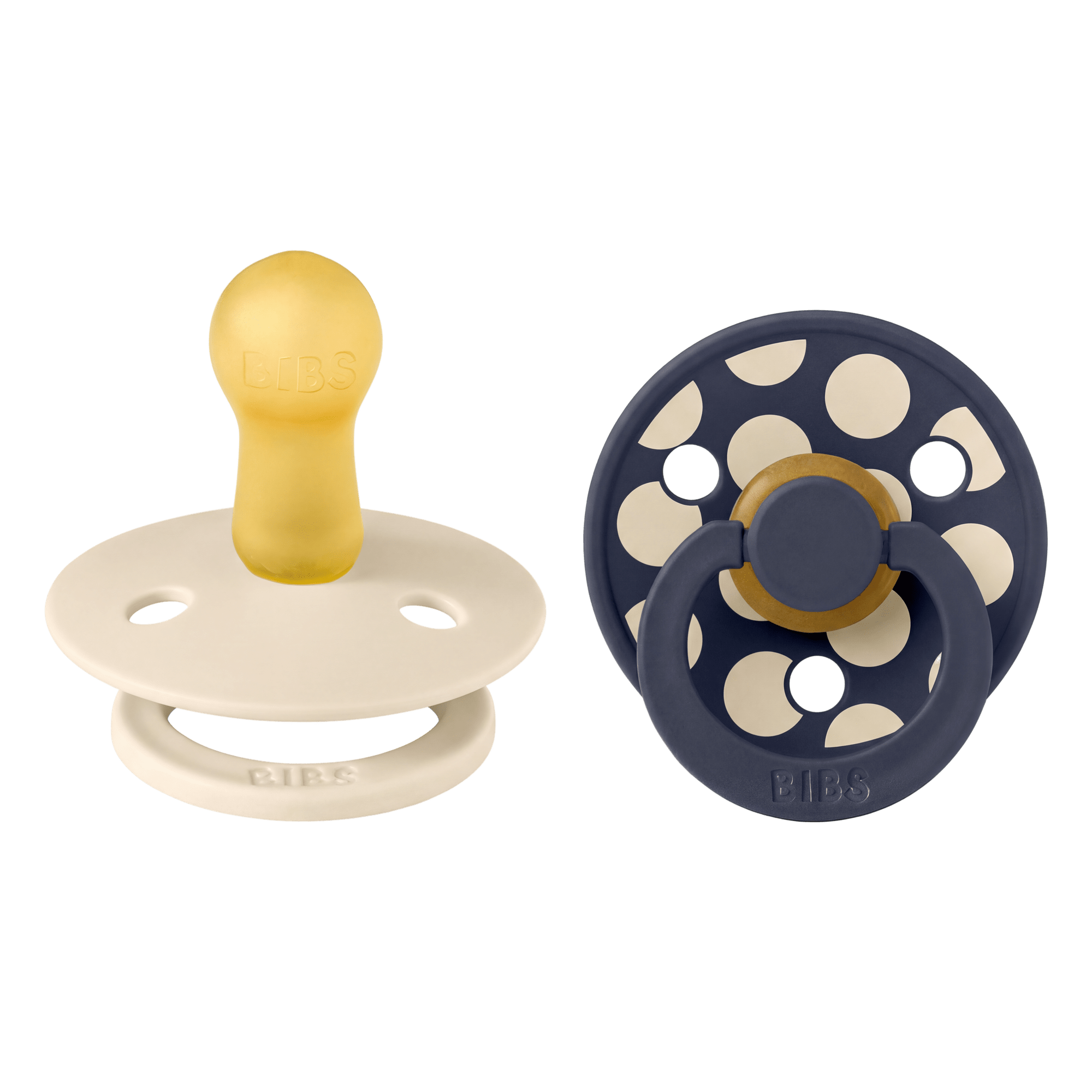 Studio Colour   Str. 2   Polka Mix Ivory Deep Space fra Bibs