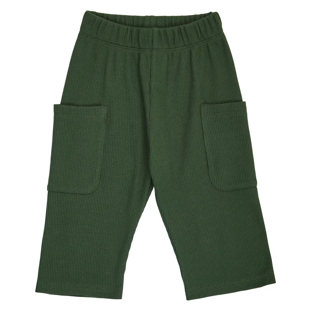 Waffle Bukser M. Lommer   Forest Green   80 fra Müsli