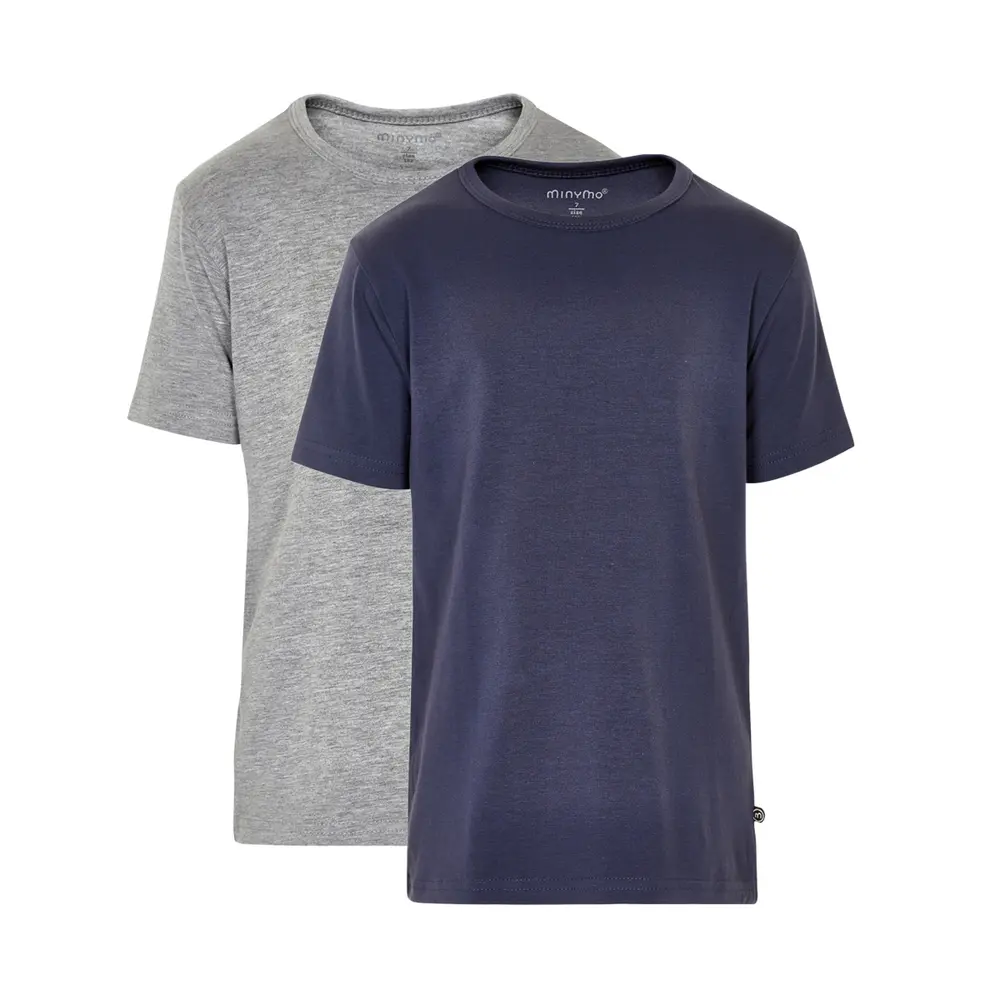 2 Pak Basic T Shirts   Navy 778   140 fra Minymo