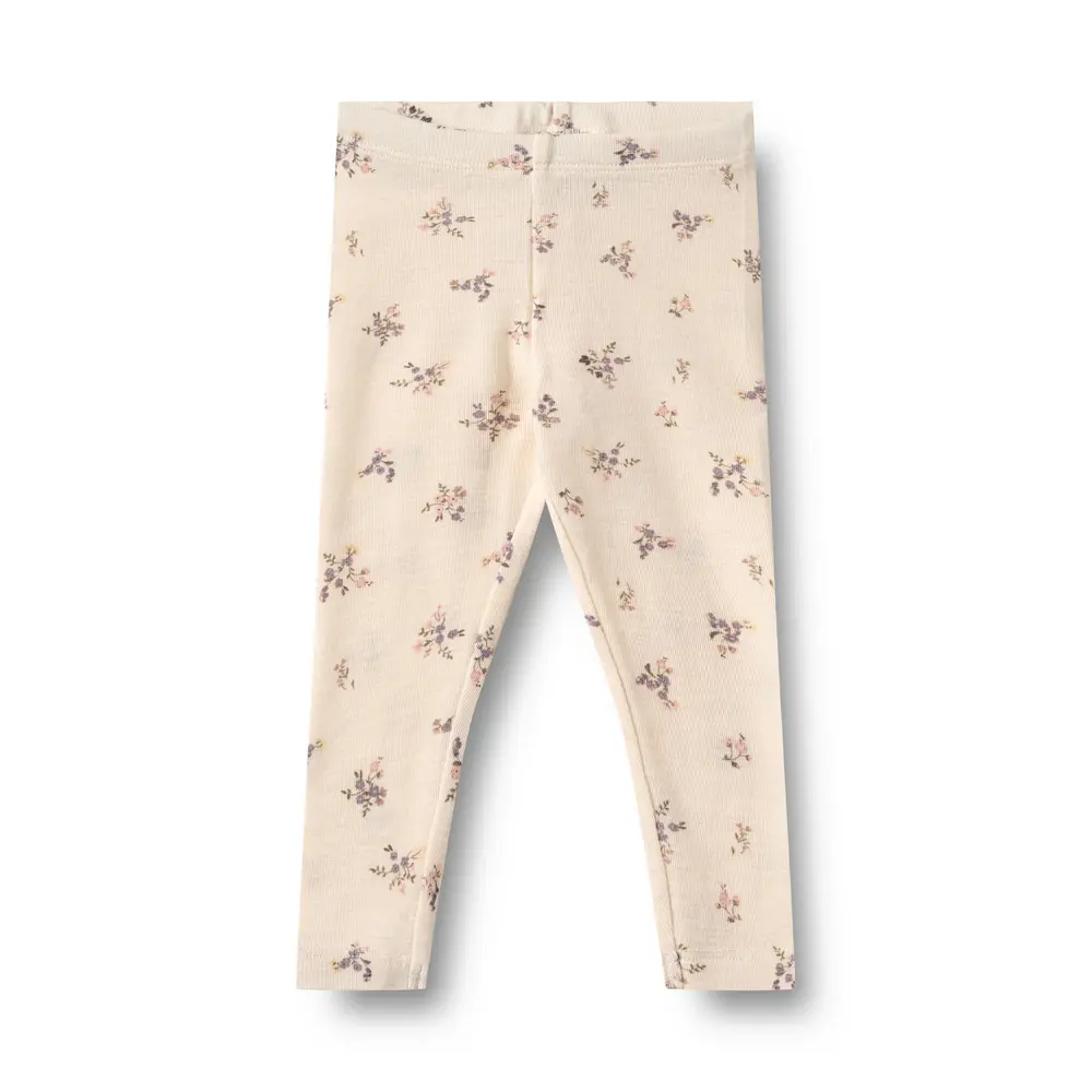 Agi Uldleggings   Eggshell Flowers   92 fra Wheat