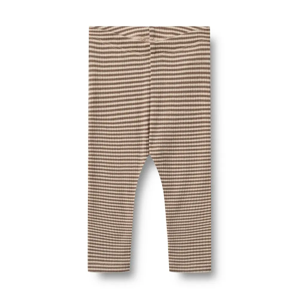 Agi Uldleggings Wood Stripe 80 fra Wheat