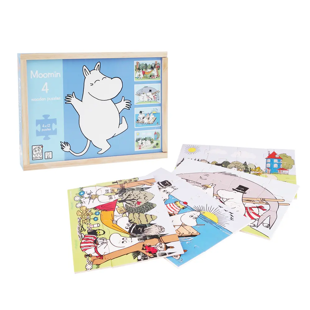 4 Wooden Puzzle In Box fra Moomin