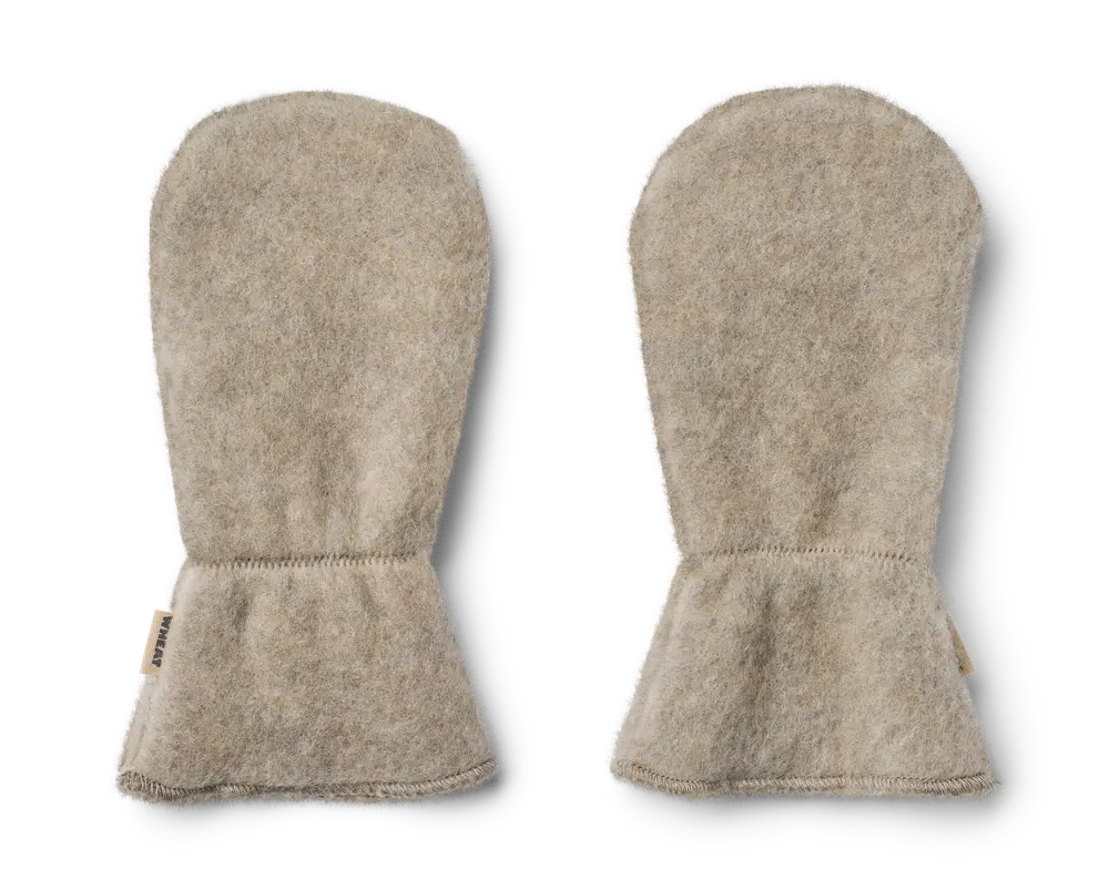 Jay Uld Fleece Luffer   Khaki Melange   Onesize fra Wheat