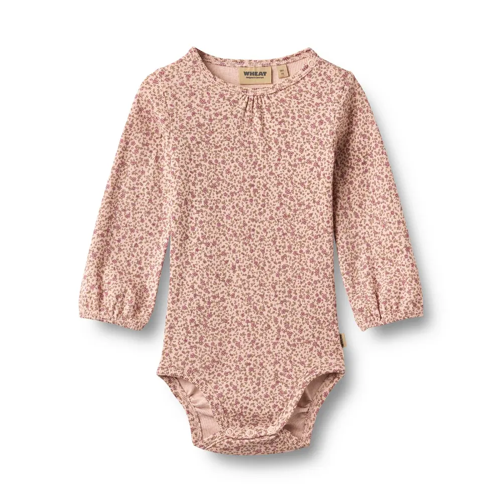 Elmine Langærmet Body   Dime Rose Small Flowers   68 fra Wheat