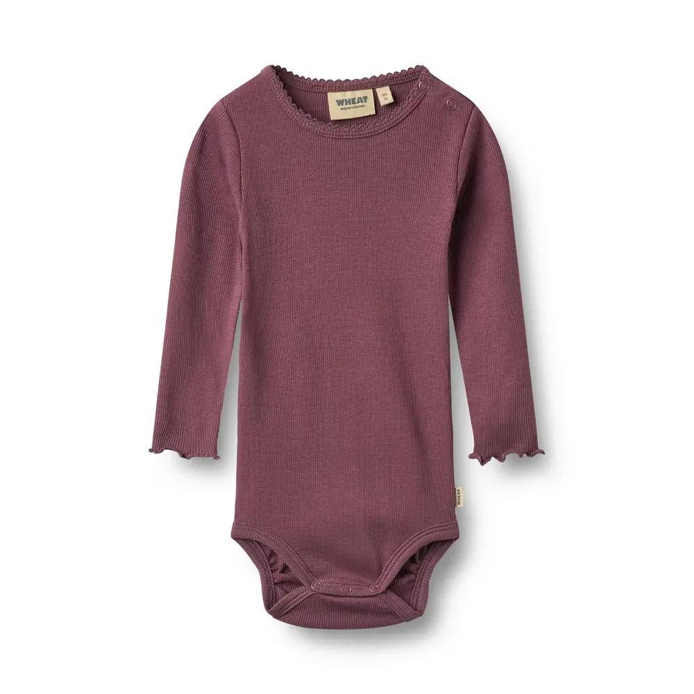 Regitze Langærmet Rib Body   Eggplant   92 fra Wheat